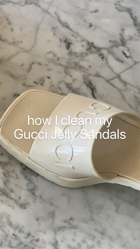 how to clean gucci rubber sandals|rubber on shoes.